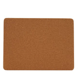 Rectangular cork-coloured placemat with rounded corners from the Highland Cow Christmas set, shown plain-side on a white background, highlighting its brown textured surface.