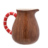 Christmas Highland Cow Ceramic Jug with Santa Hat - Brown