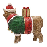 Standing Highland Cow Christmas Figurine with Jumper - Brown