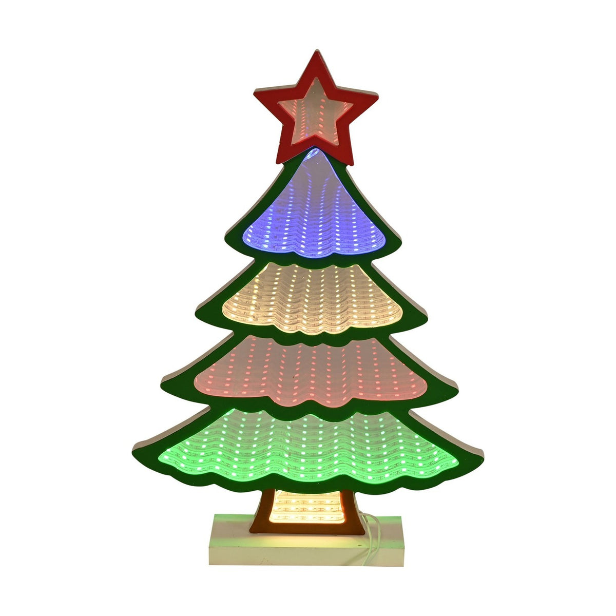 Infinity Christmas Tree Light-Up Decoration 31cm - Clear & Green