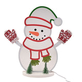 Infinity Snowman LED Stand Light-Up Decoration 32cm - Clear & Red