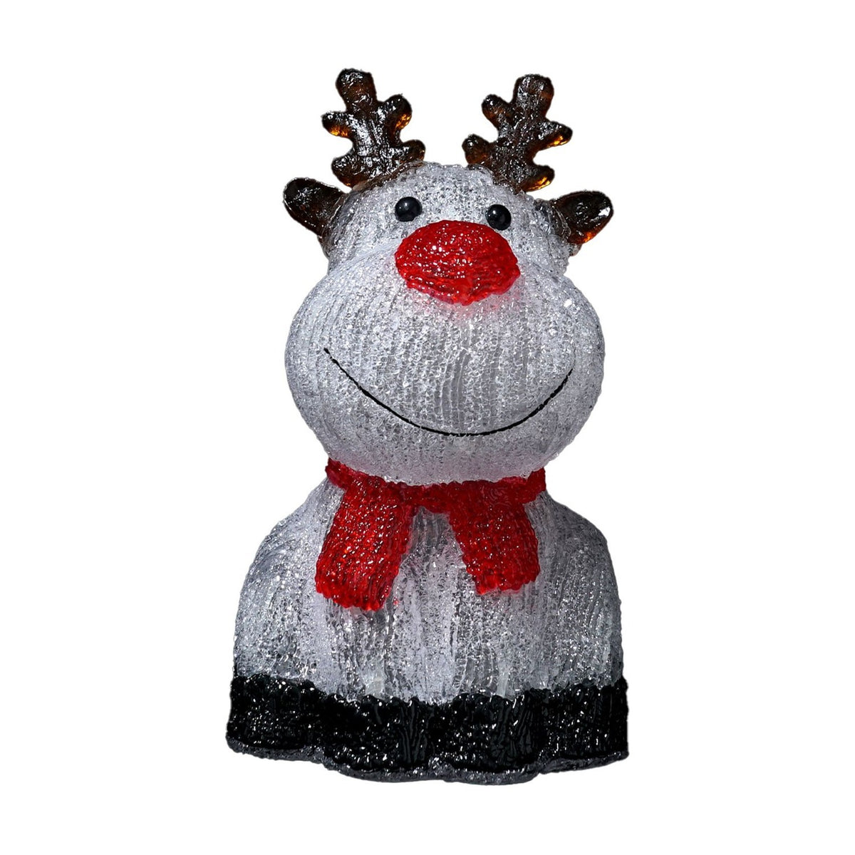 Christmas LED Reindeer Plastic Light-Up Decoration 29cm - White