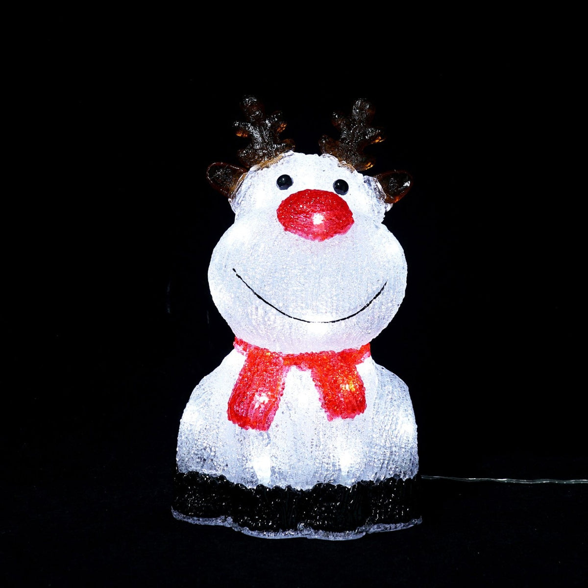 Christmas LED Reindeer Plastic Light-Up Decoration 29cm - White