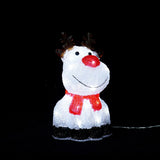 Christmas LED Reindeer Plastic Light-Up Decoration 29cm - White