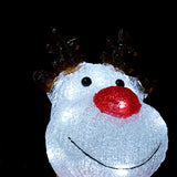 Christmas LED Reindeer Plastic Light-Up Decoration 29cm - White