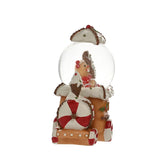 Iced Gingerbread Train Resin Snow Globe 9cm - Brown & White