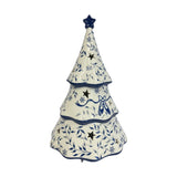 LED Ceramic Christmas Tree Light-Up Decoration - Blue & White