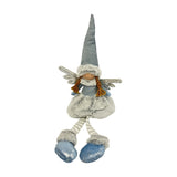 Sitting Angel Fabric Figurine 52cm - Light Blue & Silver