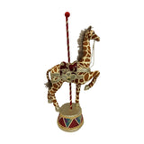 Fabric Carousel Giraffe Decoration 27.2cm x 15.3cm x 59cm - Brown