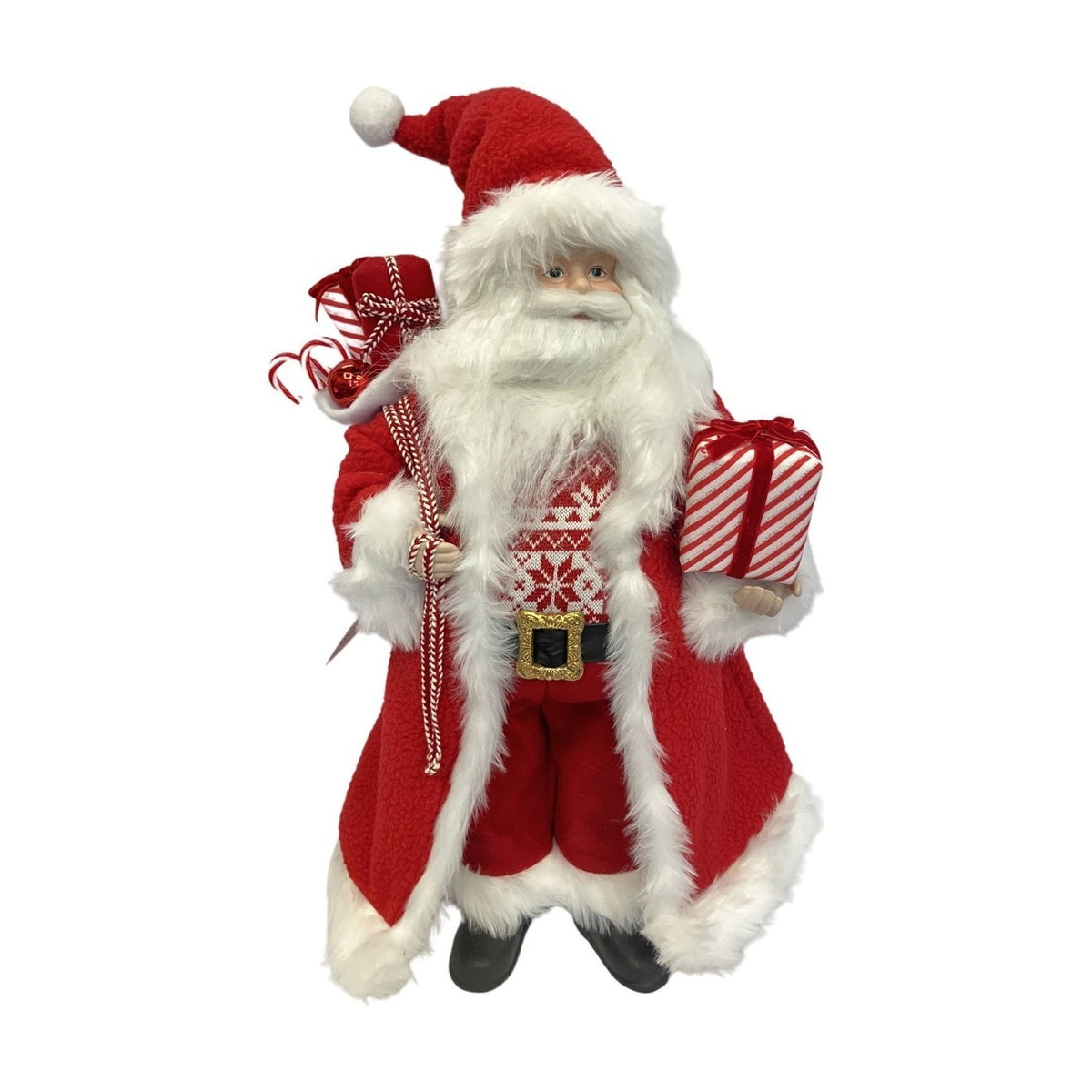 Fabric Santa Claus in Cloak Decoration 46cm - Red & White