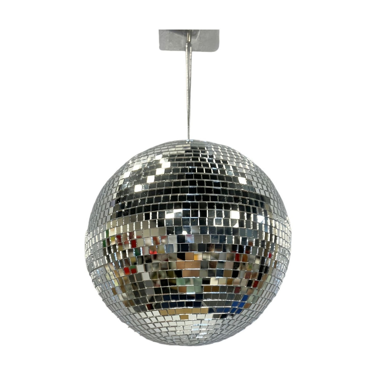 Glass Disco Ball Christmas Tree Decoration 15.2cm - Silver