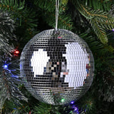 Glass Disco Ball Christmas Tree Decoration 15.2cm - Silver