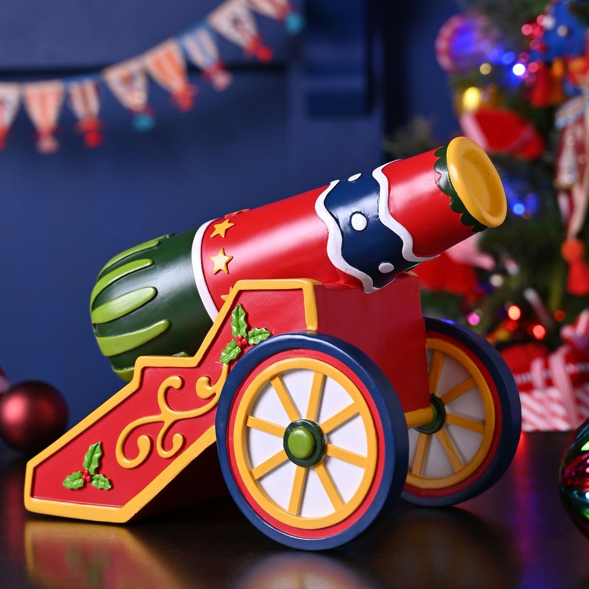 Circus Cannon Polyresin Christmas Ornament 30.5cm - Red
