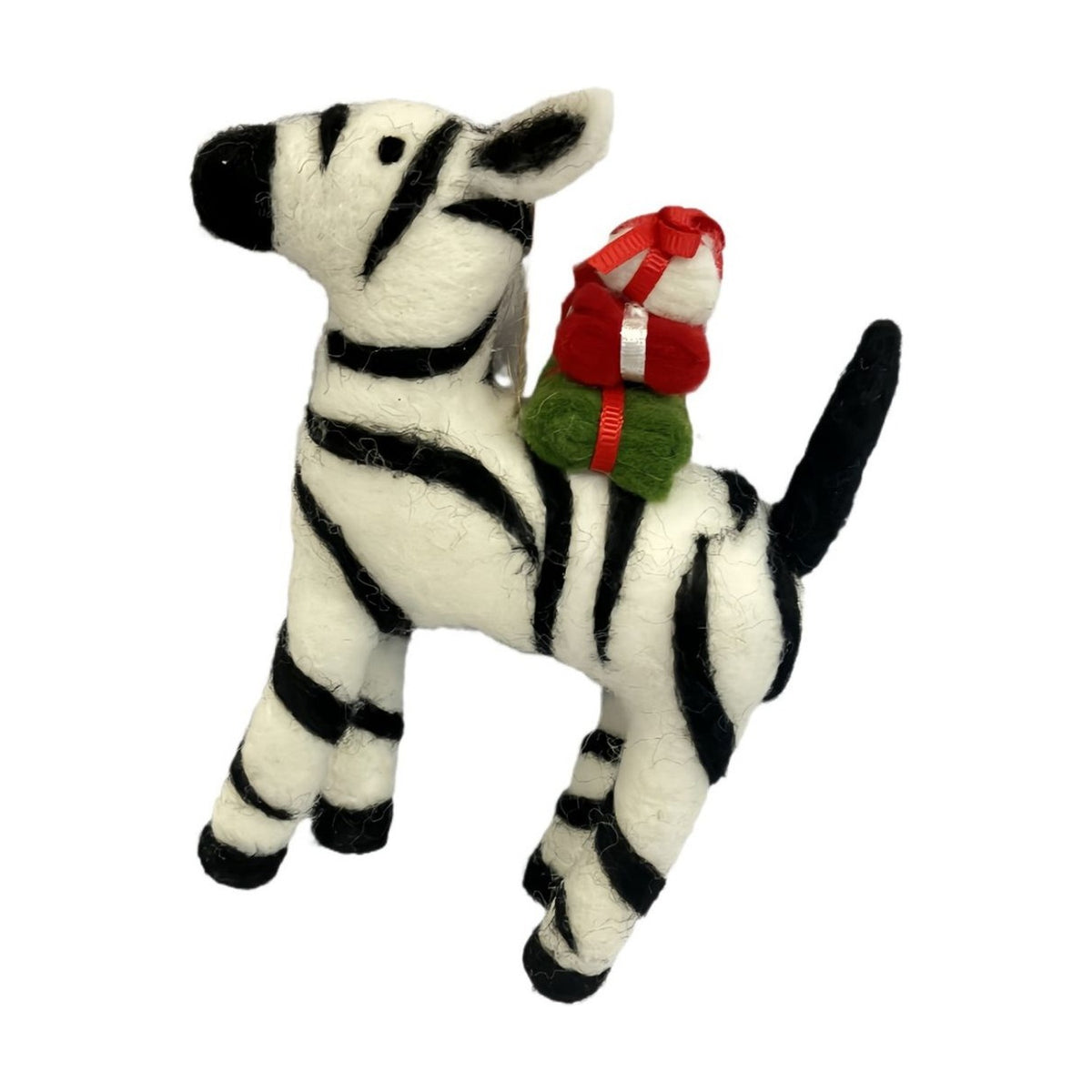 Felt Zebra Hanging Figurine with Presents - White & Black