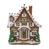 Gingerbread House LED Light-Up Decoration 25.5cm - Brown & White