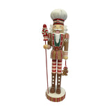 Frosted Gingerbread Nutcracker Figurine 44.5cm - Brown & White