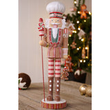 Frosted Gingerbread Nutcracker Figurine 44.5cm - Brown & White