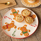 Round Gingerbread Man Ceramic Dinner Plate 24cm - White