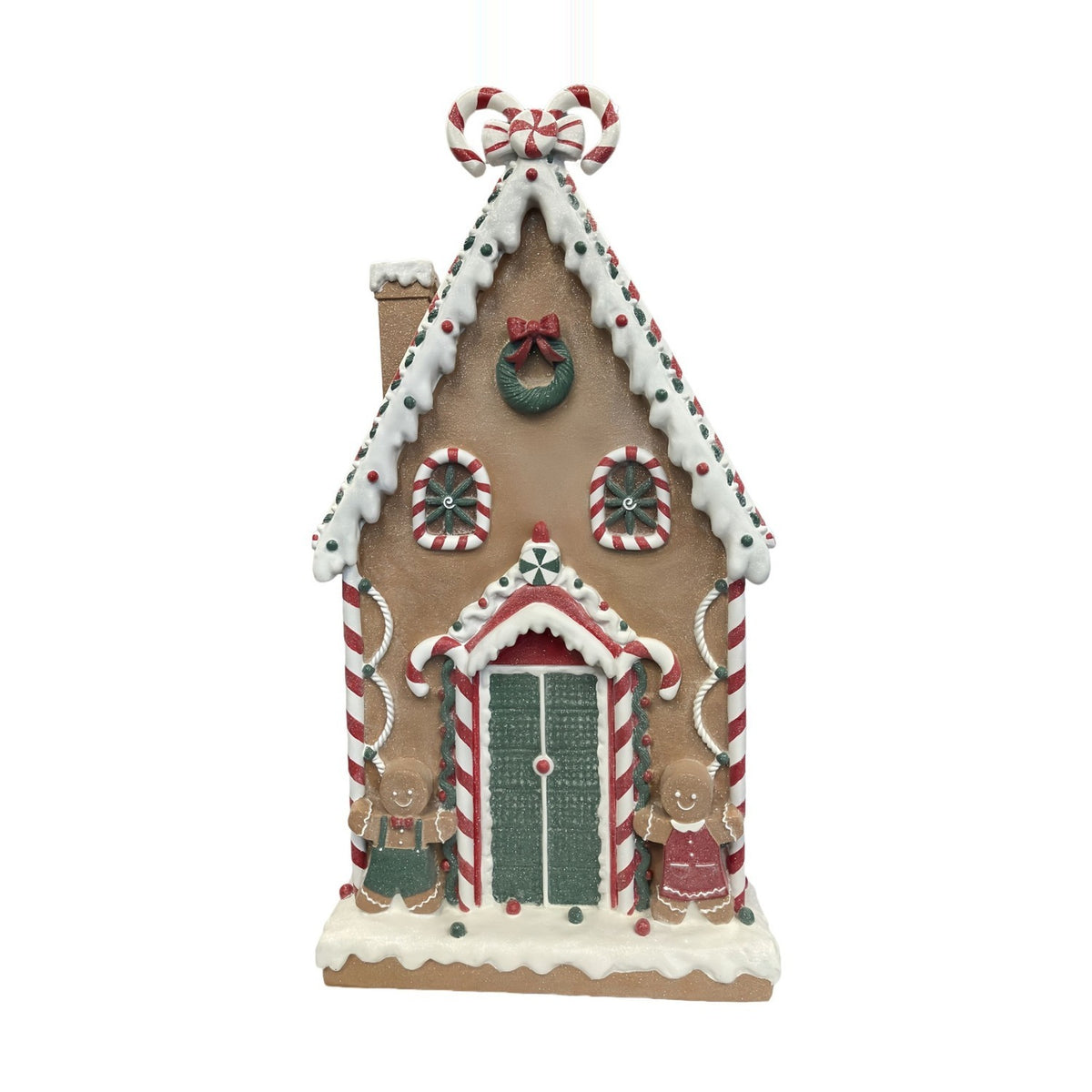 Large Gingerbread House Christmas Decoration 94cm - Brown & White