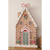 Large Gingerbread House Christmas Decoration 94cm - Brown & White