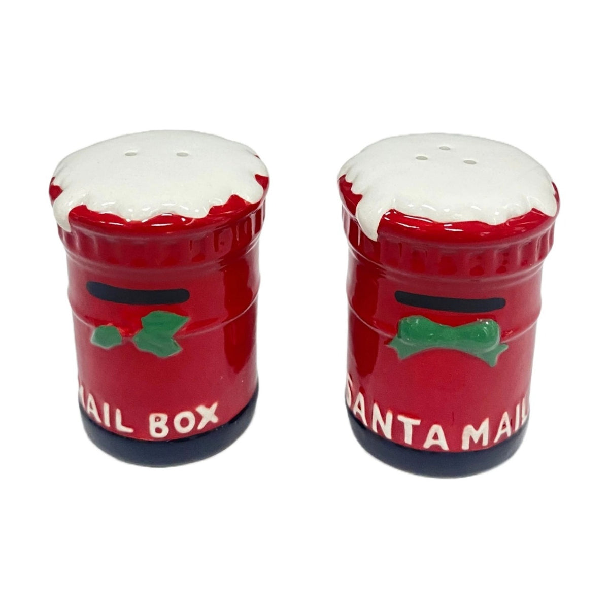 Santa's Mail Box Earthenware Salt & Pepper Pot Set - Red & White