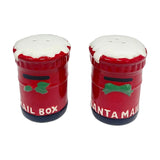 Santa's Mail Box Earthenware Salt & Pepper Pot Set - Red & White