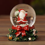 Santa Claus Christmas Tree Base Snow Globe 4cm - Red & Green