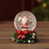 Santa Claus Christmas Tree Base Snow Globe 4cm - Red & Green