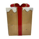 LED Gift Box Light-Up Decoration with Try Me Button - Red & White