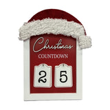 Christmas Countdown Wall Decoration with Santa Hat - White & Red