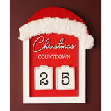 Christmas Countdown Wall Decoration with Santa Hat - White & Red