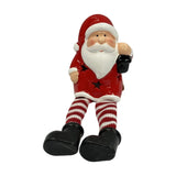 Shelf Sitting Christmas Santa LED Ceramic Figurine - Red & White