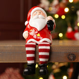 Shelf Sitting Christmas Santa LED Ceramic Figurine - Red & White