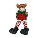 Shelf Sitting LED Christmas Reindeer Figurine - Red & Green