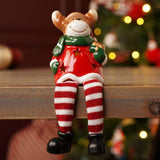 Shelf Sitting LED Christmas Reindeer Figurine - Red & Green
