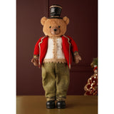 Standing Teddy Bear Christmas Decoration with Top Hat 53cm
