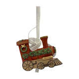 Resin Train Hanging Christmas Tree Decoration - Red & Green