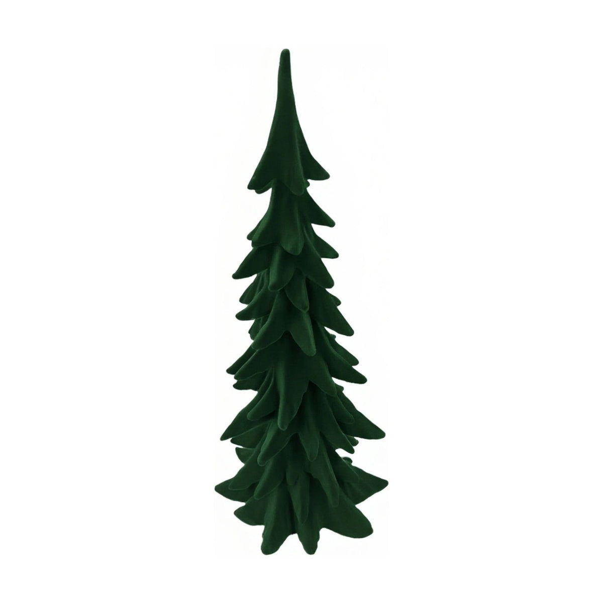 Flocked Tiered Plastic Christmas Tree Decoration - Green
