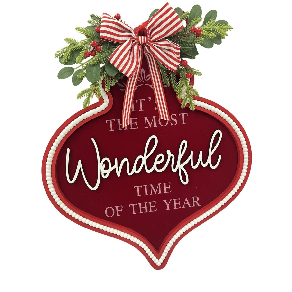 It's The Most Wonderful Time Of The Year Wall Plaque - Red