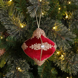 Onion Bauble Hanging Christmas Tree Decoration - Red & Gold