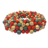 Red, Green & Gold Plastic Ball Christmas Wreath