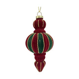 Finial Hanging Glass Christmas Tree Decoration - Red & Green