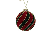 Swirl Hanging Glass Christmas Tree Decoration - Red & Green
