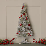 Snow Foliage Tree Wood Wreath with Berries 24.5 x 54.5cm - White