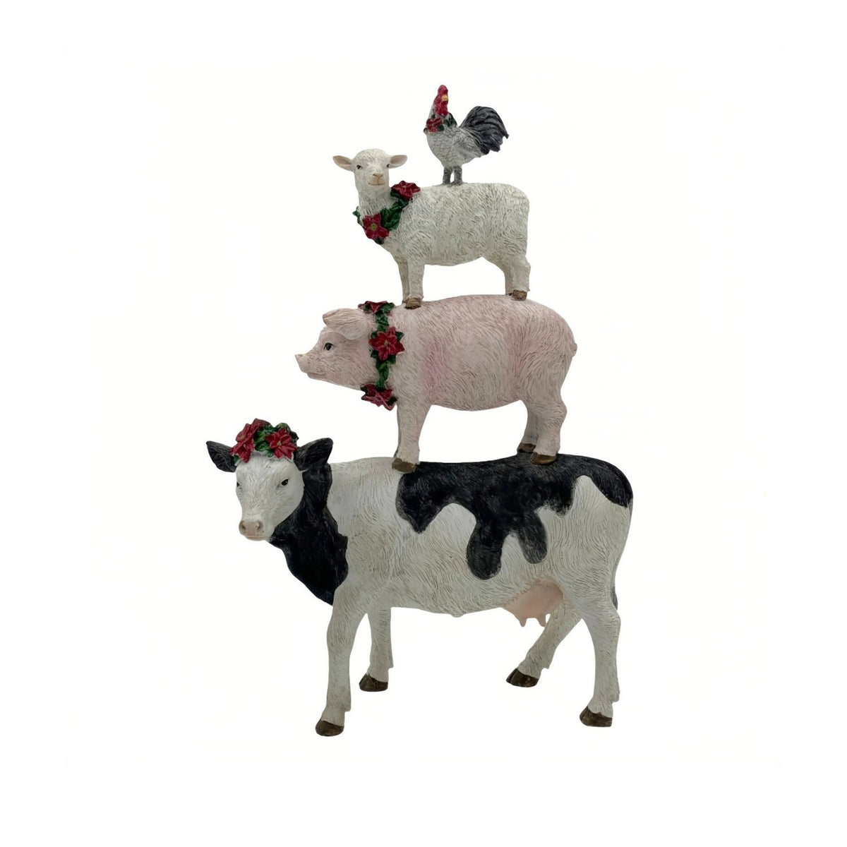 Christmas Stacking Farm Animals, Cow, Pig & Sheep Figurine 22cm