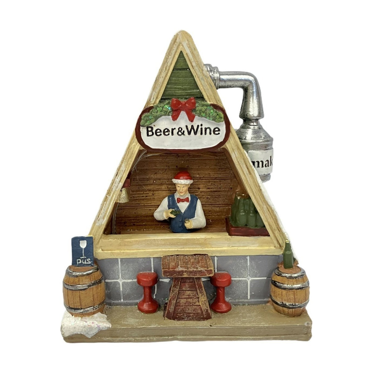 Snowy Brewery Christmas Village Kit Light-Up Decoration 14cm