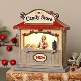 Candy Store Christmas Light-Up Decoration 14cm - Grey & Red