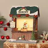 Christmas Village Bakery Stall Light-Up Decoration 14cm