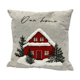 Red Cottage Embroidered Chenille Cushion 44cm x 44cm - Grey