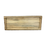 Small Wooden Tray with Bark Edges 15 x 2.5cm - Natural